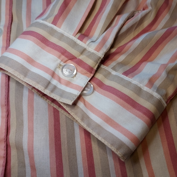 NWOT striped button-down blouse from Roaman's, women's size 28W - Picture 5 of 7